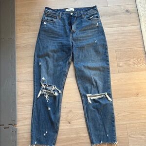 Abercrombie & Fitch The Mom High Rise Distressed Jeans